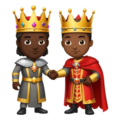 un rey dandole mano a su enemigo malo sticker