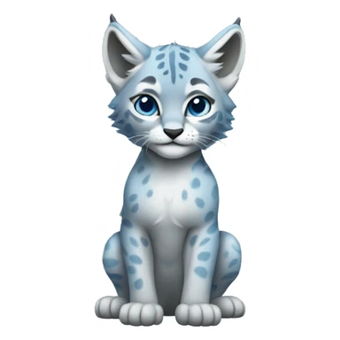 A blue lynx cub full body sticker