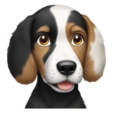 Black and white dog with tan brunette hugging sticker