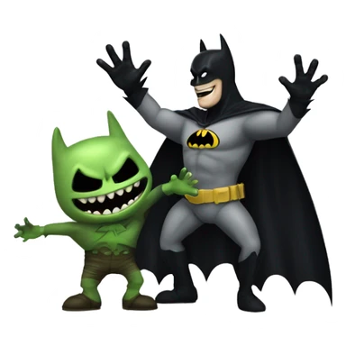 batman and oogie boogie giving each other a high five sticker