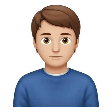 white man pullover brown hair sticker