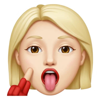 Peace sign in front of mouth with tongue sticking out  sticker