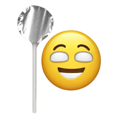 smiling emoji with eyes closed holding tin foil and a straw sticker