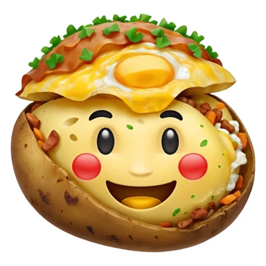 Happy loaded baked potato smiling sticker