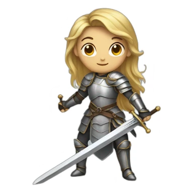 woman sword knight sticker
