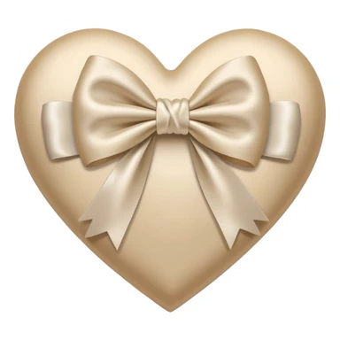 white heart with beige bow sticker