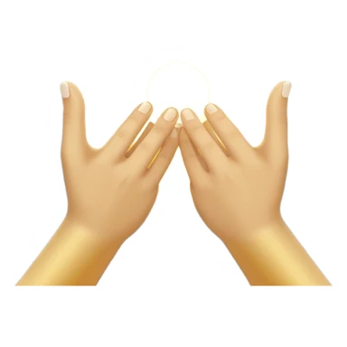 Unas manos unidas con destellos de luz o un fondo celestial.
 sticker