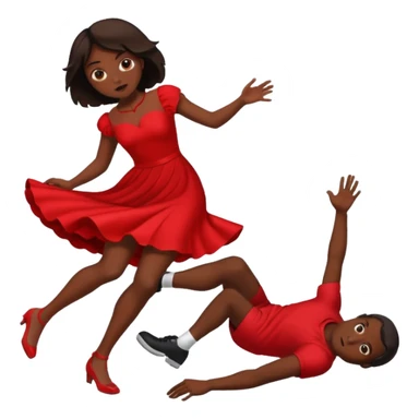 I want a man tripping a girl over and the girl falling to the floor sticker