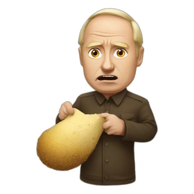 Vladimir poutine holding poop and beeing scared sticker