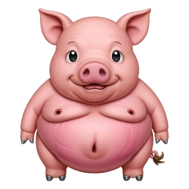 pig with a big stomach sticker