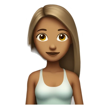 surfer girl with brown straight hair tan with sunscreen on nose sticker