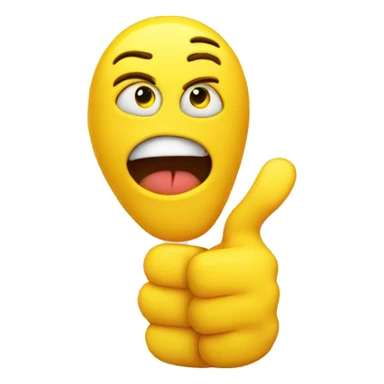 yellow traumatized emoji face showing a thumbs up sticker