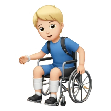 a disabled kid falling down the stairs sticker