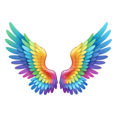 Tiny small mini left and right rainbow angel wings. sticker