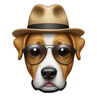 Dog with hat and sunglasses sticker