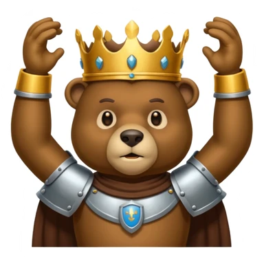 Un ours humanoïde avec une couronne et une armure sticker