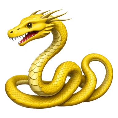 Huge yellow serpent with two wings sticker