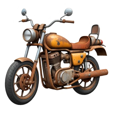 Damaged motorbike there should be no front wheel it should be like junk  sticker