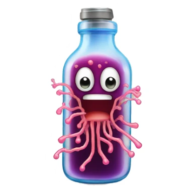 dangerous bacteria in bottle  sticker