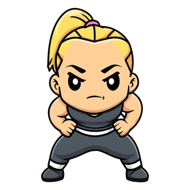Hun from Teenage Mutant Ninja Turtles, muscular gang leader with blonde ponytail sticker