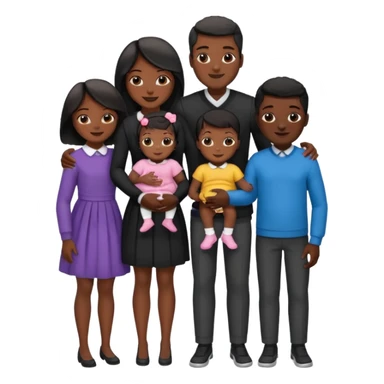 A fam of 7 mom dad big bro big sis middle sis and 2 baby we r black skin coulor and we r fine and baddies sticker