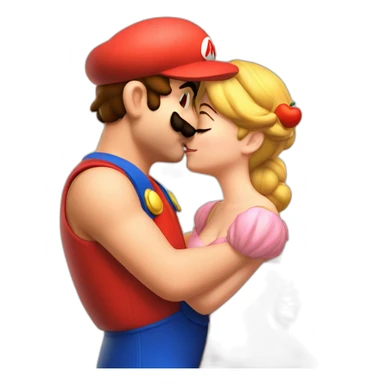 Mario kissing peach sticker