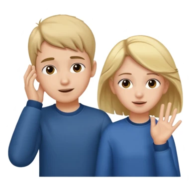 a boy putting a girls hair behind her ear gesture sticker