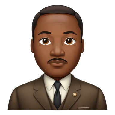 Cinematic Realistic Martin Luther King Jr. Portrait Emoji, depicted as a compassionate determined civil rights leader in period attire with a powerful gaze, rendered with rich textures and inspiring dynamic lighting that captures his historic legacy. sticker