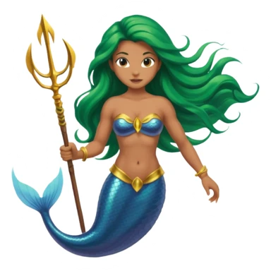 Mermaid with Trident – Warrior mermaid with weapon sticker