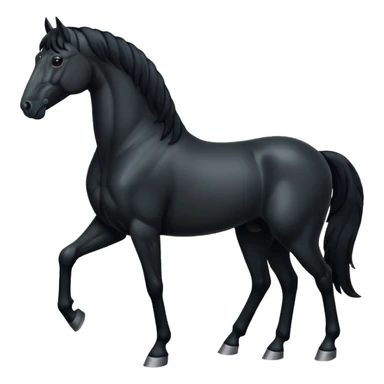 Pony black horse standing sticker