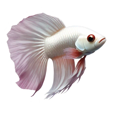 White betta fish with intense burghundy short fins, position: full profile sticker