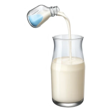glass milk bottle pouring milk in a glass sticker