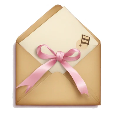 vintage love letters in envelope tied with a baby pink ribbon  sticker