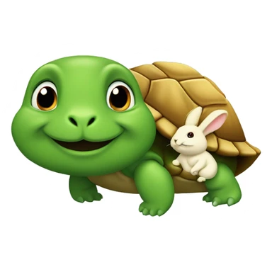 Tortue avec un lapin sur la tête sticker