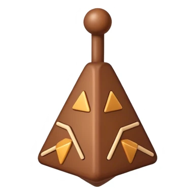 Rattle with brown lines on it in shape of triangles sticker