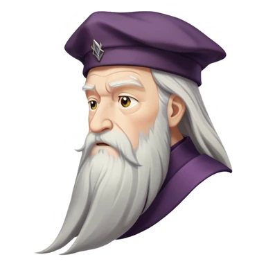 upset Dumbledore side profile with long white beard sticker