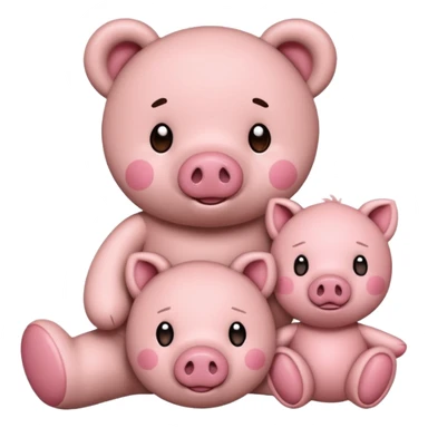 teddy bear and a little pig sticker