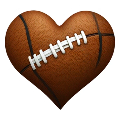 a heart with a football print sticker