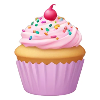 pastel pink cupcake, with colorful sprinkles on it sticker