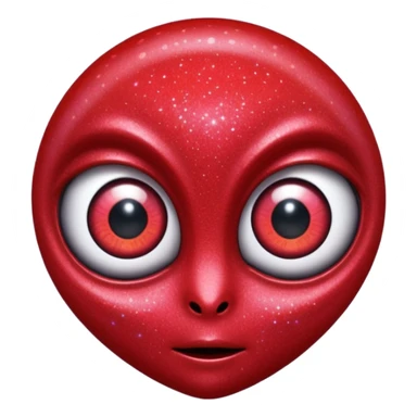 red glitter alien sticker
