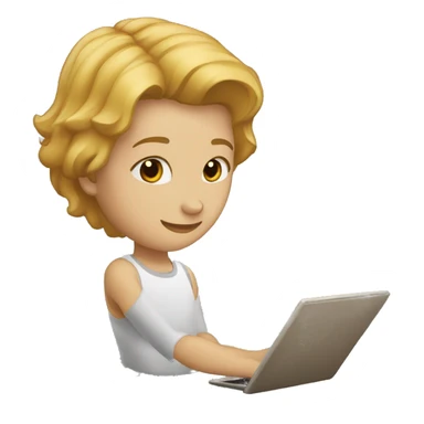 Экологичный человечек-смайлик, который выглядит счастливым и прыгает от радости. sticker