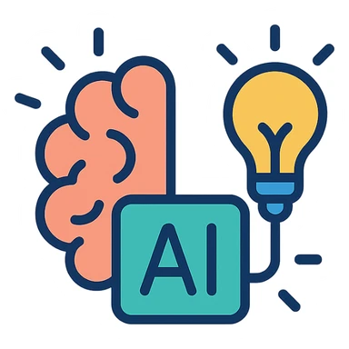 abstract AI generator icon representing artificial intelligence and creativity sticker