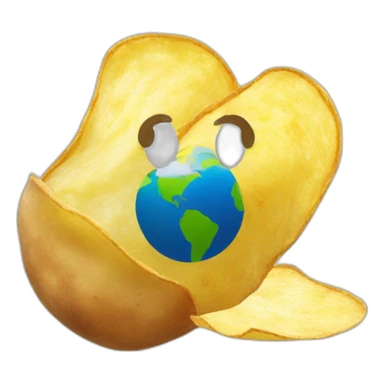 potato chips on the earth sticker
