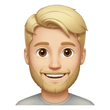 young man with blonde hair and medium beard smiling happily sticker
