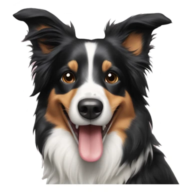 Border collie dog happy with tongue out  sticker