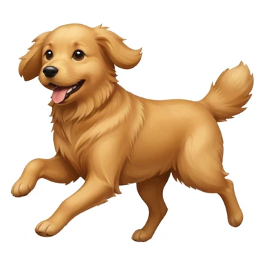 happy dog running after ball sticker