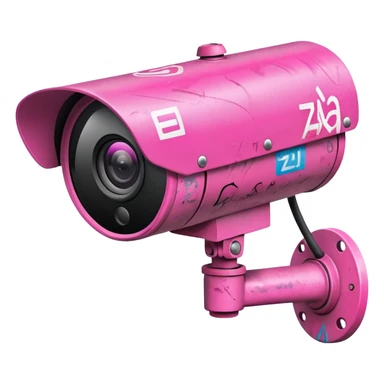 Security Camera pink with graffity sticker