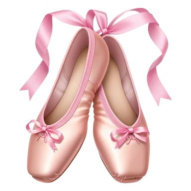pink ballet pointe shoes with ribbons sticker