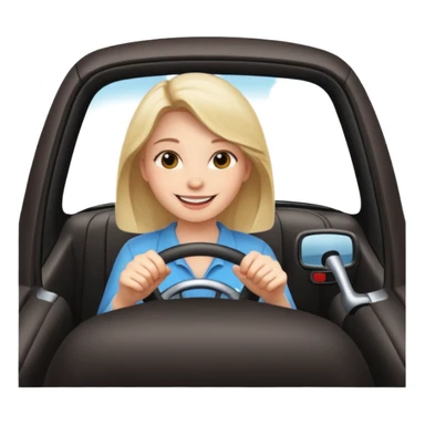 Girl driving car sticker