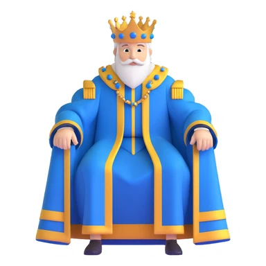 Swedish king with crown and blue-gold robe sticker